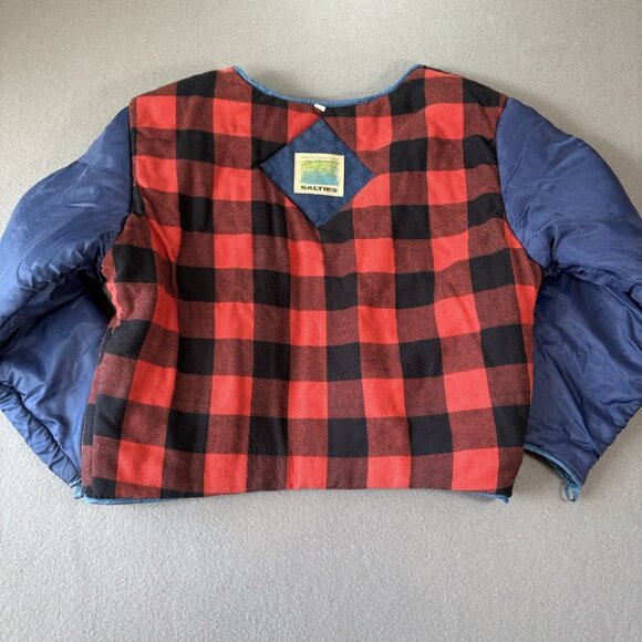 Vintage Cooper Collections Salties M Zip Off Jean Jacket Flannel Liner WPL 5924 - Picture 11 of 15
